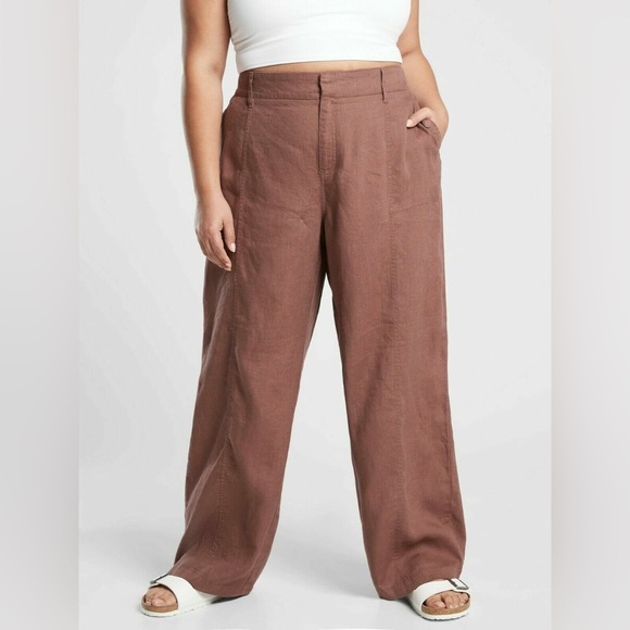 NWT Athleta Cabo Retreat linen wide leg pants - Picture 3 of 6